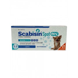 SCABISIN SPOT ON  CANINOS 2-5 KG. CAJA C/3 PIP. AZUL TURQUESA 0.5 ML.