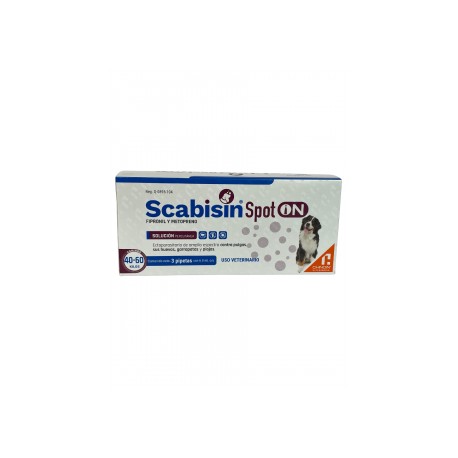 SCABISIN SPOT ON  CANINOS 40-60 KG. CAJA C/3 PIP. CAFE 6.0 ML.